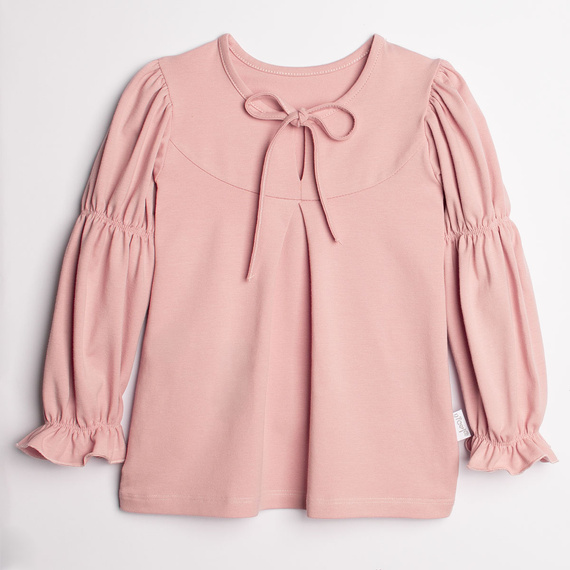 Blusa bambina Nicol 220140 rosa cotone elegante con fiocco