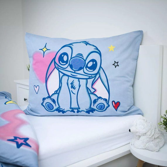 Biancheria da letto in cotone 140x200 Lilo and Stitch blu 70x90 Jerry Fabrics