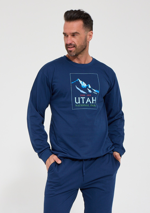 Pigiama Uomo Cornette 322/332 Utah 100% Cotone Manica Lunga Pantaloni