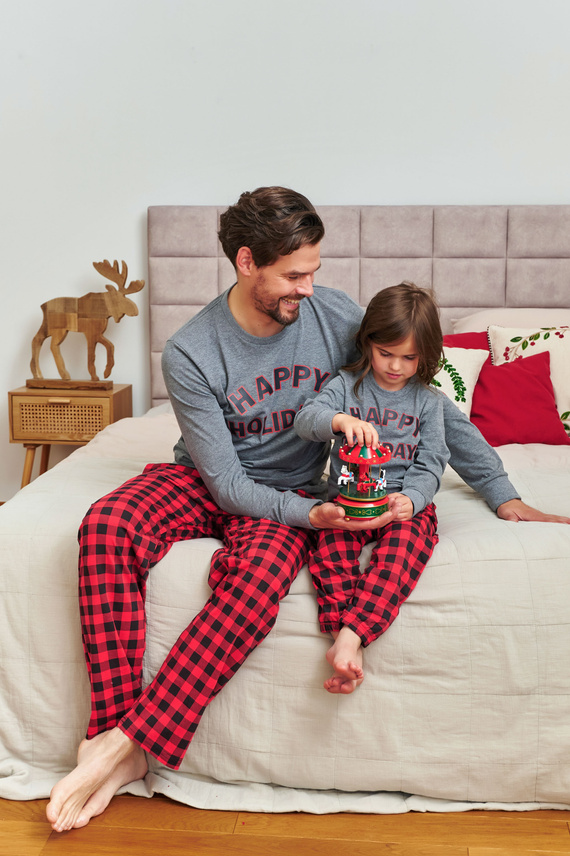 7344 Pigiama da uomo grigio scuro Doctor Nap - 100% cotone