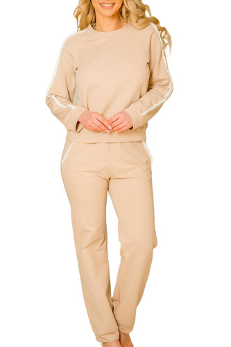 Set tuta donna Antao Mirale, cotone con elastan, produzione polacca - beige