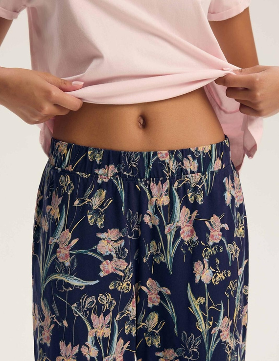 Henderson Galla 45445 Pigiama Donna 100% Cotone Pantaloni Lunghi viola-rosa sporco