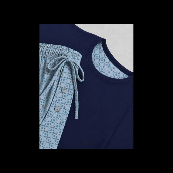 Sesto Senso 2026/02 Pigiama Uomo Corto Blu 100% Cotone