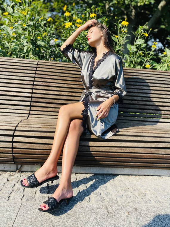 929 Kleoree Accappatoio da donna De Lafense - grigio