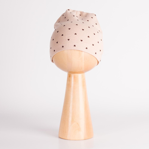 Nicol 226054 Cappellino Neonato 100% Cotone Beige con Cuoricini