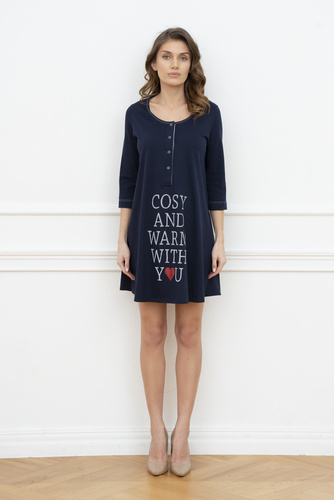 Camicia da gravidanza e allattamento Balm. manica 3/4 Italia Fashion - blu navy