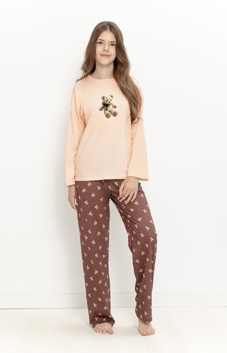Pigiama bambina Taro 3678 Lumi Morelowa 100% cotone manica lunga