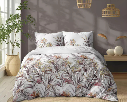 5504 B Biancheria da letto in cotone Fiori tropicali Naturalis- Detexpol bianco