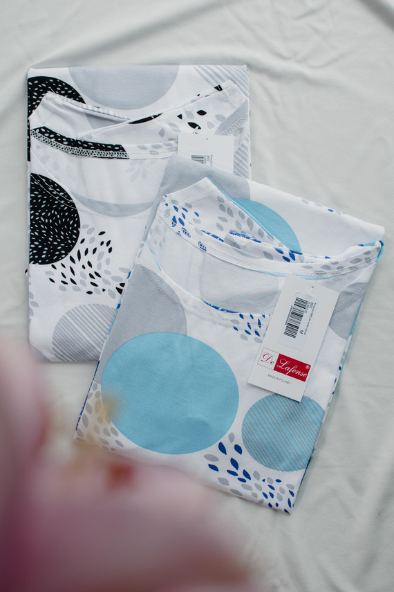 860 Camicia da notte Amelia De Lafense - manica corta, morbida viscosa - turchese