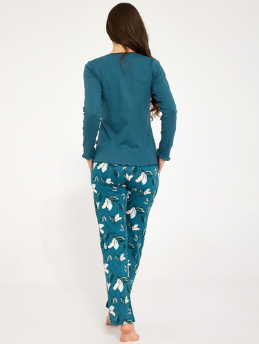 Cornette 1110/511 Sara Pigiama Donna 100% Cotone Verde a Fiori
