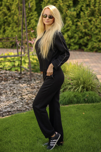 Maio tuta donna Mirale cotone 95% cotone 5% elastan, produzione polacca - set sportivo elegante - nero