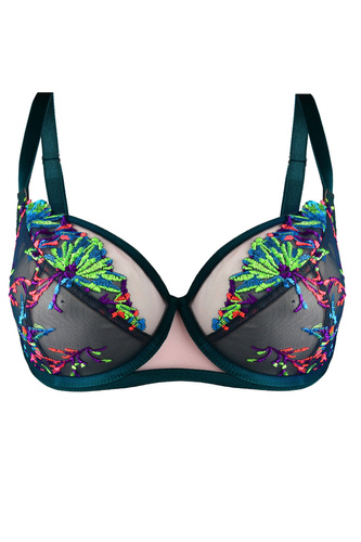 19233 Illusion Soft Mediolano - reggiseno morbido con ricami colorati, rete trasparente