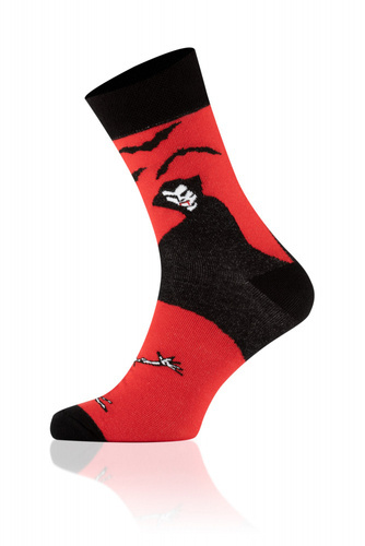 S146D Calze lunghe Dracula Moda Italiana - nero/rosso/bianco