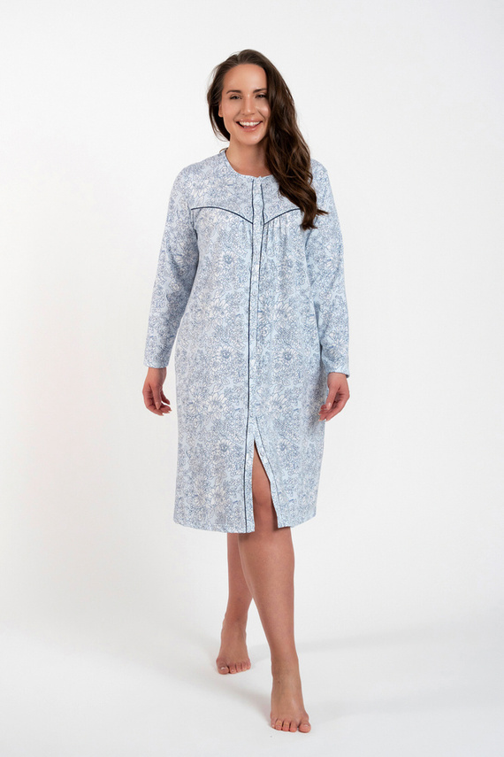 Camicia da notte sbottonata Talita Moda italiana - stampa blu