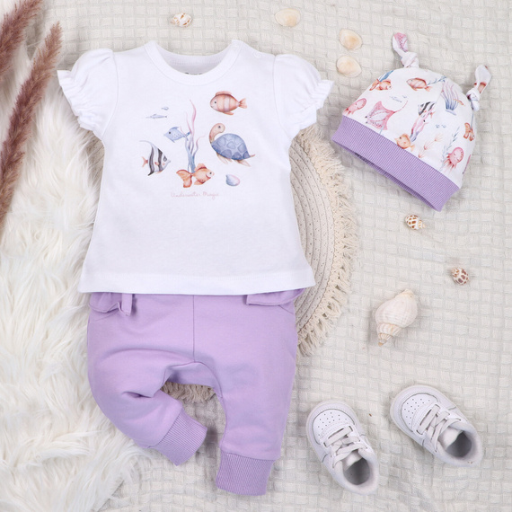 ABN-5483 Maglietta da bambino Mondo sommerso Nove in cotone biologico per bambine