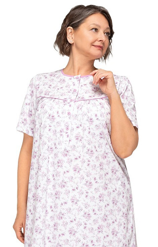 203 Bogna I Camicia da notte da donna Martel 28 rosa chiaro - cotone, manica corta, non abbottonata