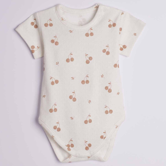 224006 Nicol Body neonata bambina 100% cotone sangallo ciliegie