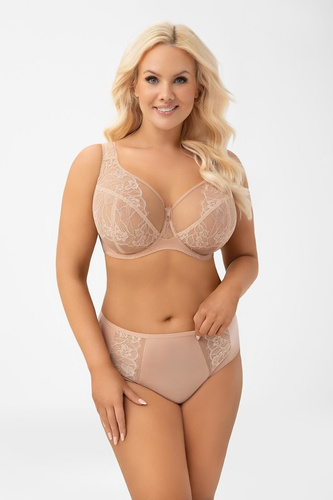G018 Luisse Almond Gorsenia Reggiseno Soft per Taglie Grandi in Pizzo