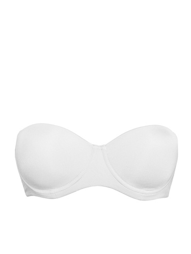 2550 Reggiseno a fascia - imbottito, liscio, con spalline amovibili Sielei bianco