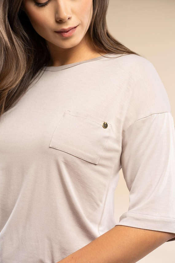 Pigiama donna MK34 Only You beige Belle Reverie - viscosa, manica corta, leggero e sensuale