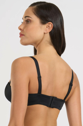 391 Reggiseno Bandeau Nero Selene Bardotka Imbottito con Spalline Staccabili
