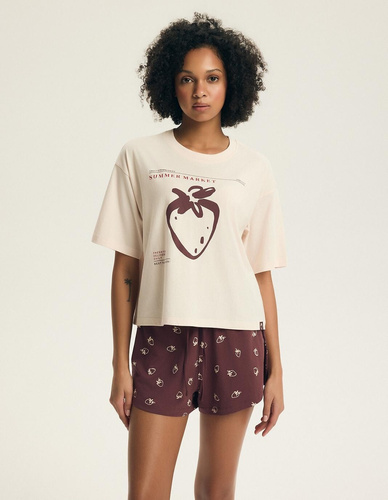 Pigiama donna Henderson Evika 44474 – cotone, fragole, shorts