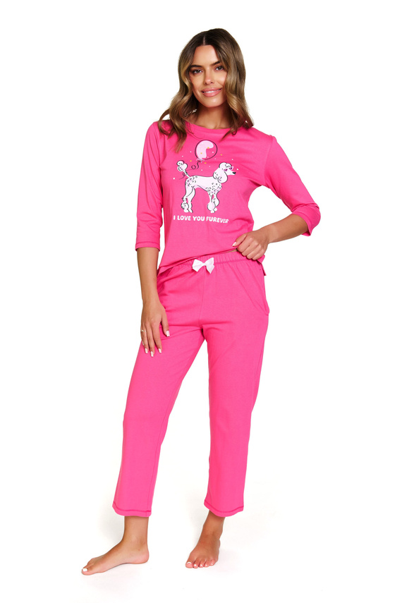 Pigiama donna Doctor Nap 7356 - completo in cotone con gamba a ¾ - peonia