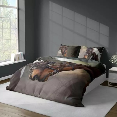 4990 Una biancheria da letto in microfibra 3D con motivo di cavalli - Detexpol