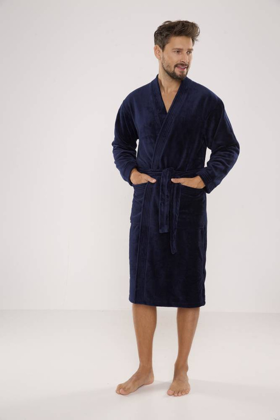 391 Hugo accappatoio da uomo De lafense - blu navy