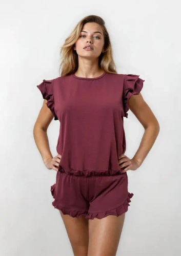 Pigiama donna Dkaren Lulu 2 cotone set shorts comodo leggero