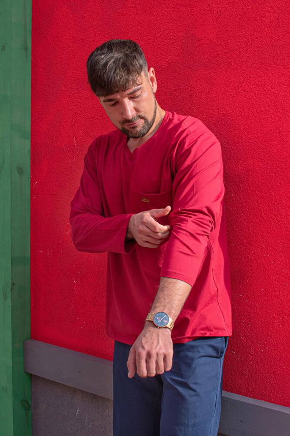 683 Kevin Forex Pigiama da uomo - marrone - blu navy