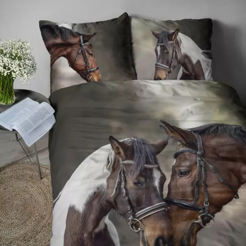 4990 Una biancheria da letto in microfibra 3D con motivo di cavalli - Detexpol