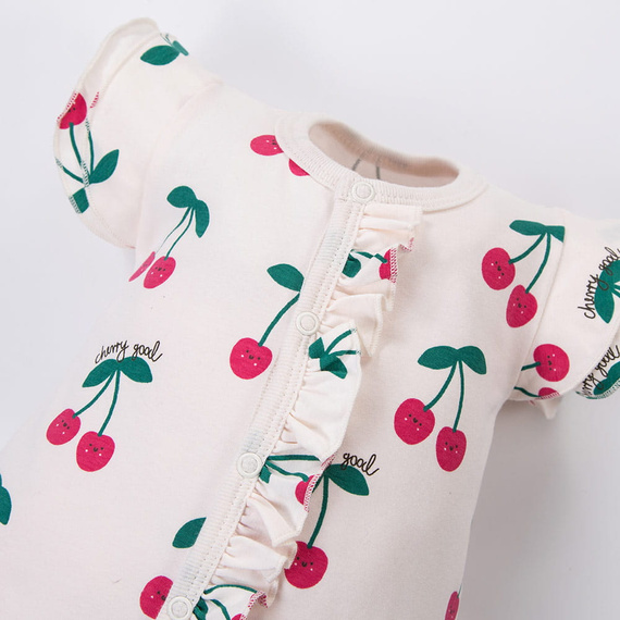 Pagliaccetto bambina Cherry Eevi cotone 95% comodo per estate