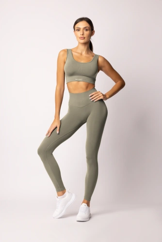 Leggings donna SPAIO Flex Innergy 2.0 verde senza cuciture, supporto al recupero