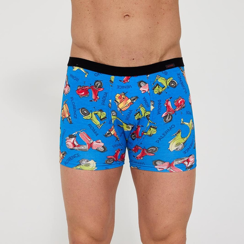 280/253 Boxer Cornette Tattoo Vespa Uomo - cotone con elastan, divertente fantasia colorata, elastico nel tunnel, in scatola