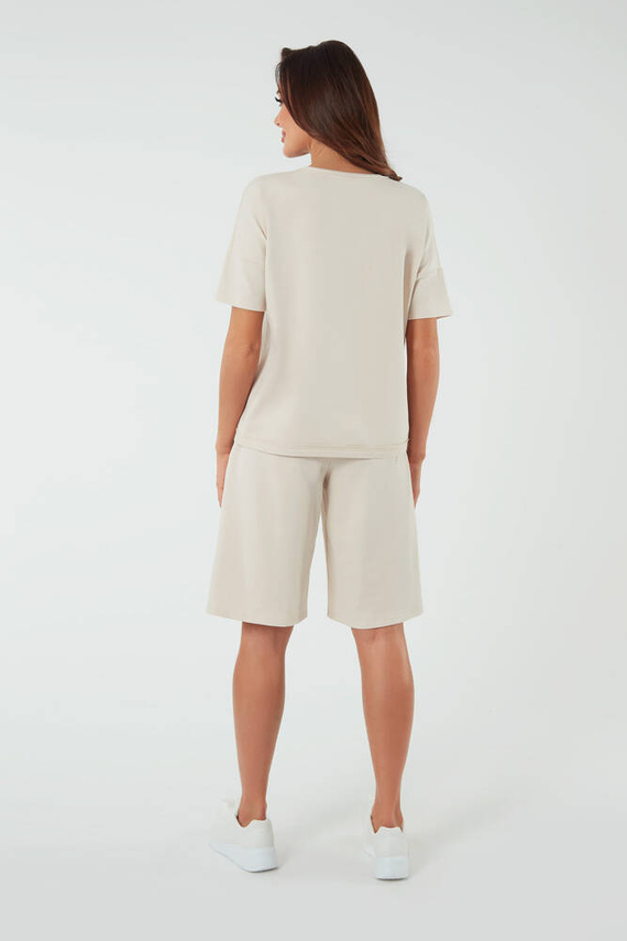 Madri Camicetta con maniche corte Moda Italiana - beige