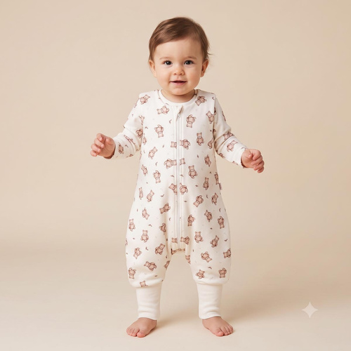 Sacco nanna con gambali Nicol 227044 in cotone con orsetti 9–24 mesi