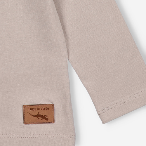 KAR-3005 Camicetta a maniche lunghe da bambina Lagarto Verde beige - elegante, cotone, produzione polacca