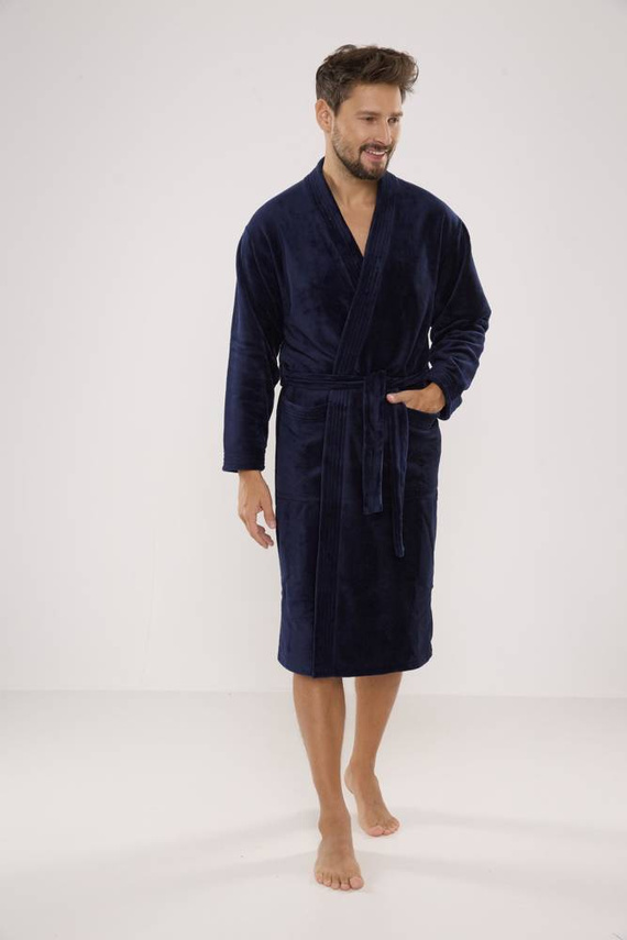 391 Hugo accappatoio da uomo De lafense - blu navy