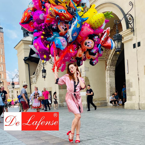 929 Kleoree Accappatoio da donna De Lafense - rosa