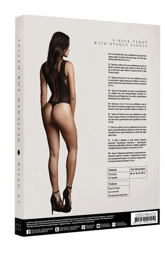 Body DES019 Le Désir nero con scolli e ritagli S-L, XL-4XL