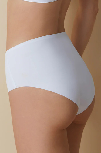 503 Maxi slip donna Braga Selene bianco - a vita alta, senza cuciture, modellante