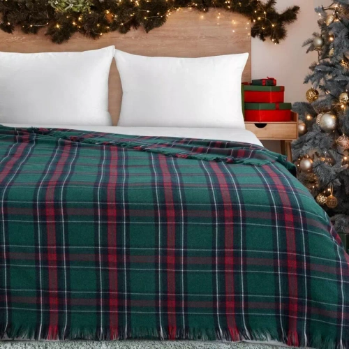 Eurofirany 39 coperta natalizia 150x200 verde-rossa spessa copriletto