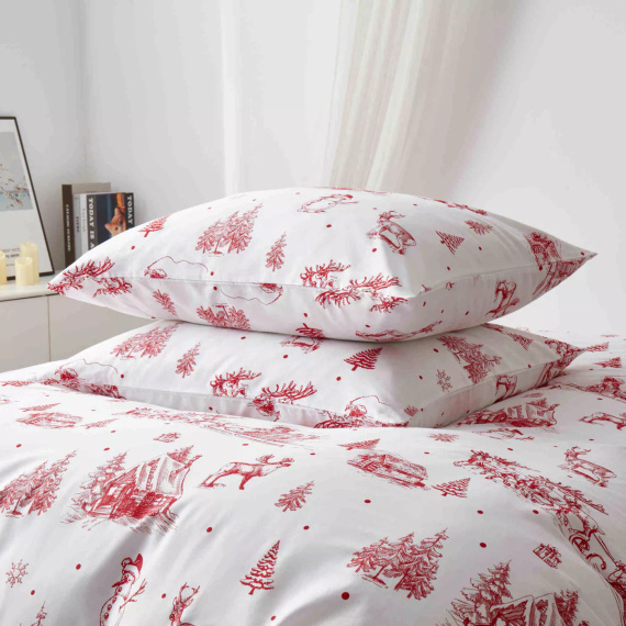 Laponia Natale in raso di cotone Spod Igły i Nitki bianco rosso - elegante e morbido