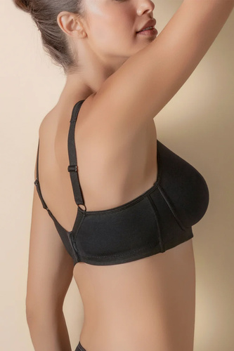 Reggiseno senza ferretto Selene Hellen nero in cotone morbido e comodo