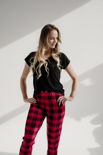 360 Pantaloni del pigiama in forex a scacchi - rosso