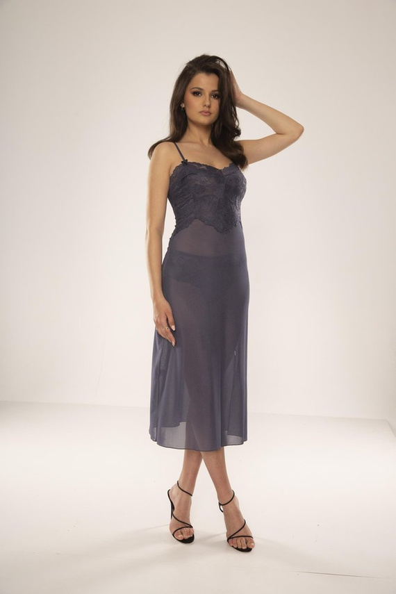 469 Camicia da notte senza spalline Alison Forex - grigio