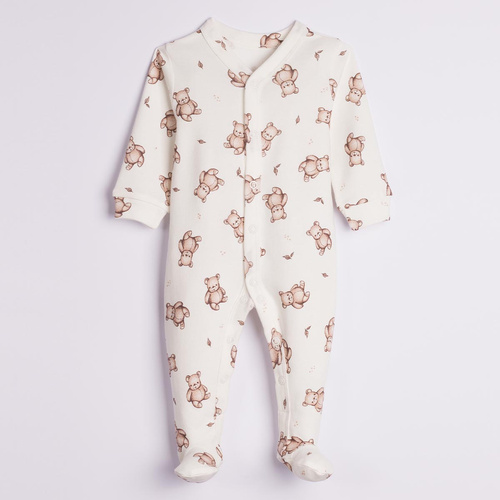 227031 Nicol BENEK Pagliaccetto neonato 100% cotone crema con orsetti