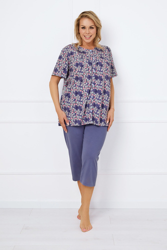 Bonaria Pigiama donna manica corta, pantalone 3/4 Moda italiana - stampa/jeans