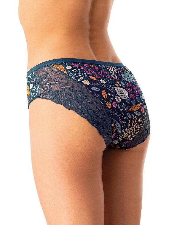 Mutandine da donna in cotone Key LPC 570 lampone blu navy - set di 2 pezzi in scatola, taglio confortevole